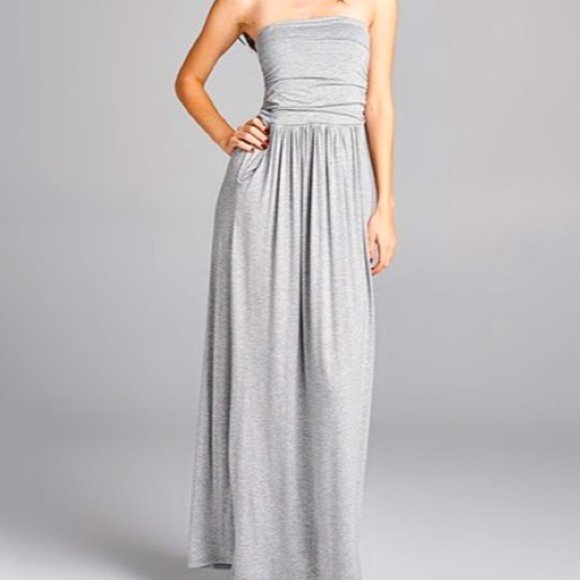 West Kei Strapless Maxi Dress Size xs/s - Gray - Picture 1 of 7